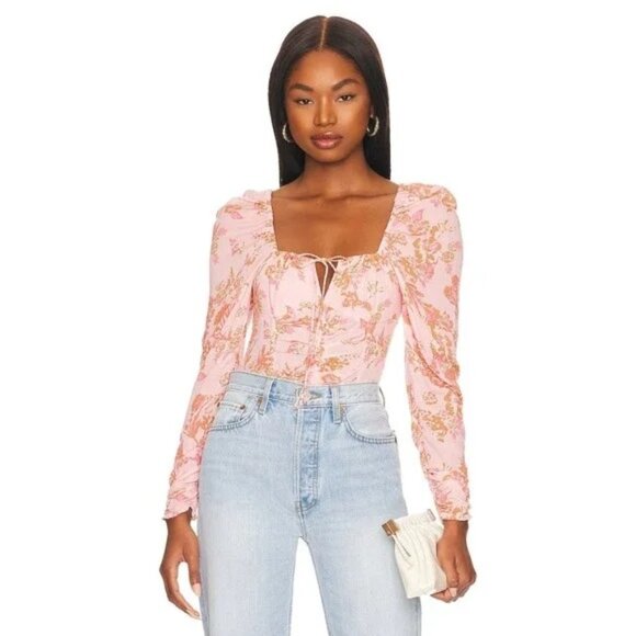 Free People Tops - Free People‎ Pink Combo Hilary Printed Top SZ M NWT
